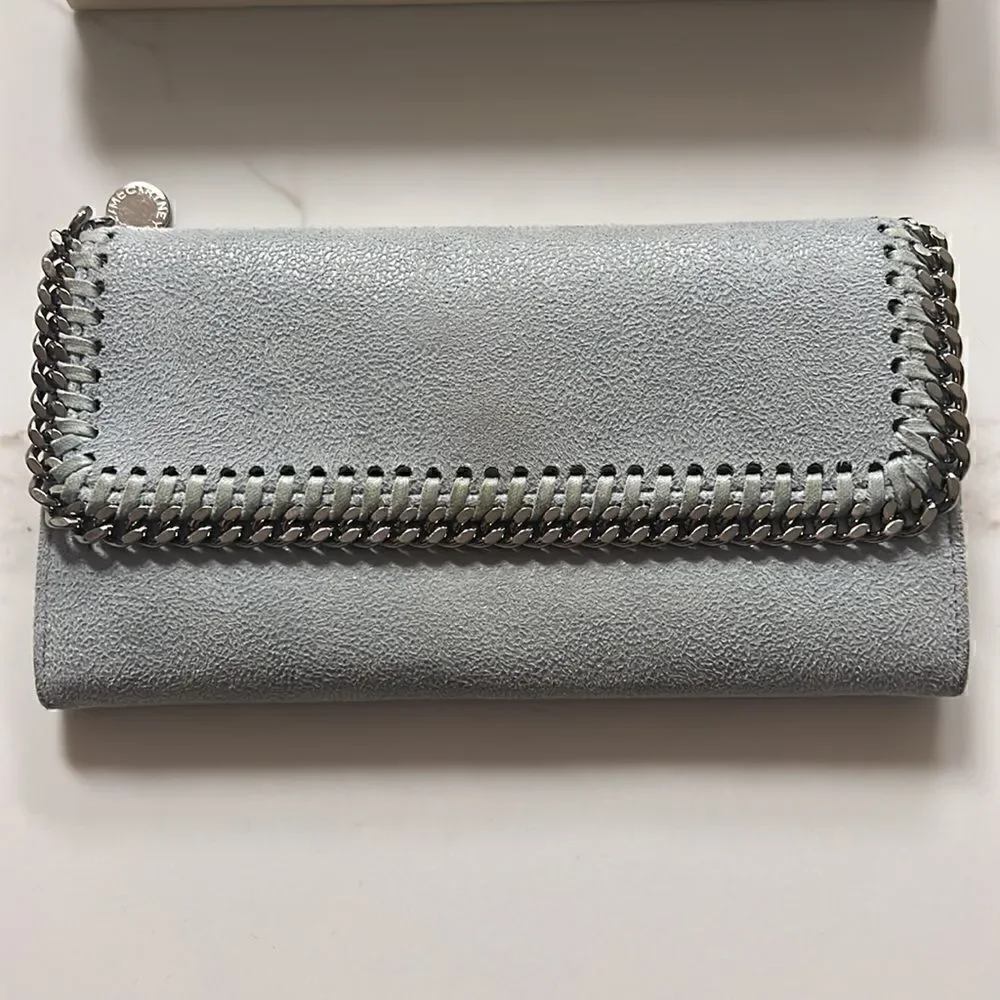 Stella McCartney Gray Suede Long Wallet